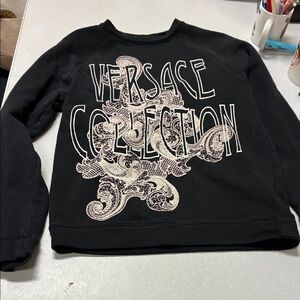 Versace Black and Cream Graphic Sweatshirt
